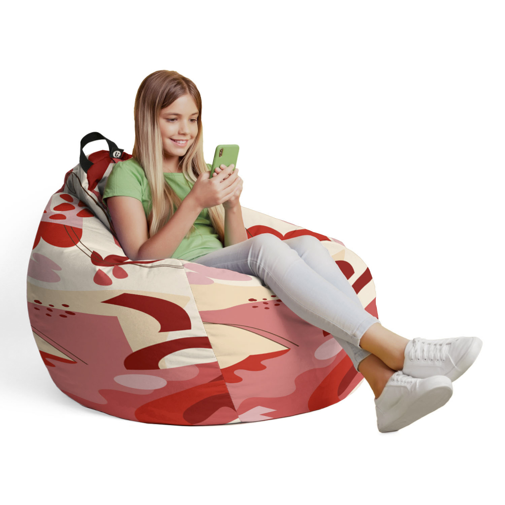 Husa Bean Bag Abstract Jungle Rosu | Updeco - imagine 4