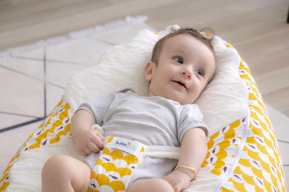 Fotoliu BabyJem Bean Bed Galben cu Ham Siguranță - imagine 3