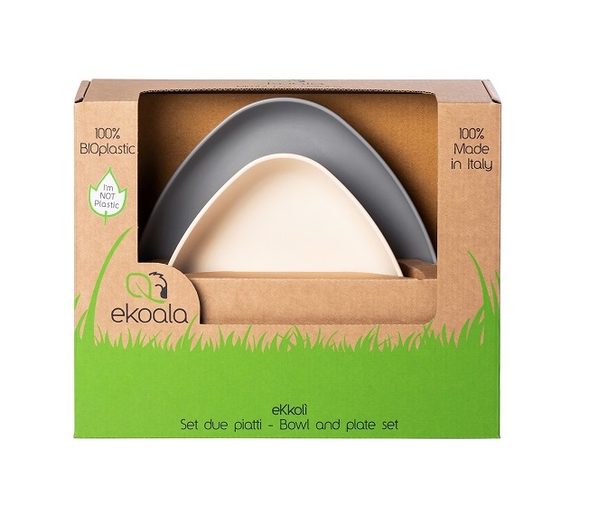 Set 2 Farfurii eKoala BIOplastic WhiteGrey - imagine 6