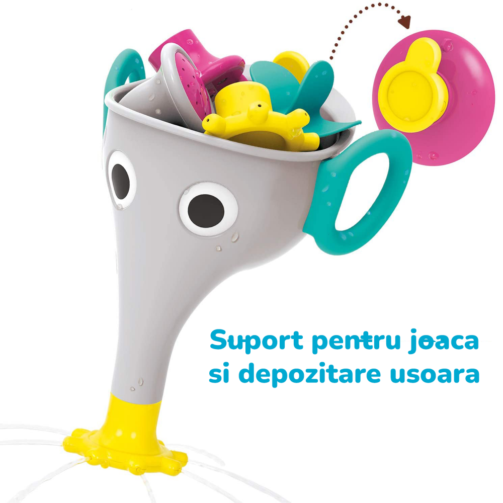 Jucarie baie Yookidoo Trompa Elefant Gri +18 luni - imagine 3