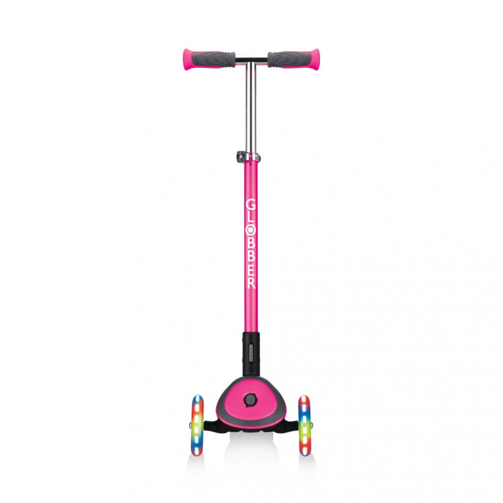 Trotineta Globber Elite Deluxe Roz, cu roti LED si ghidon reglabil