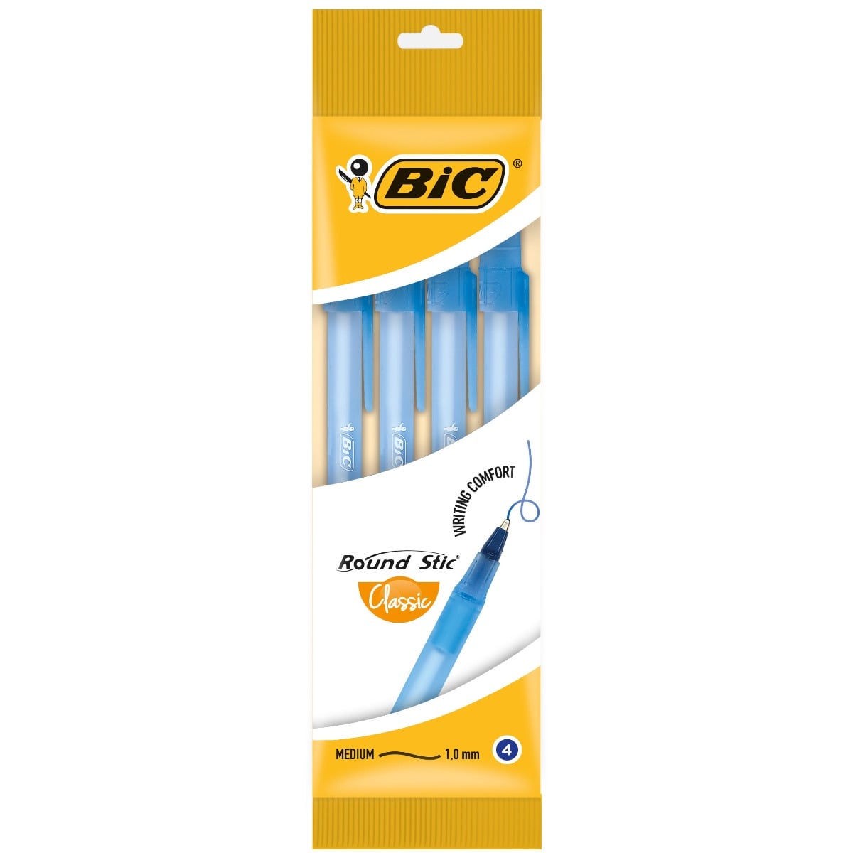 Set 4 Pixuri Bic Round Stic, Albastru
