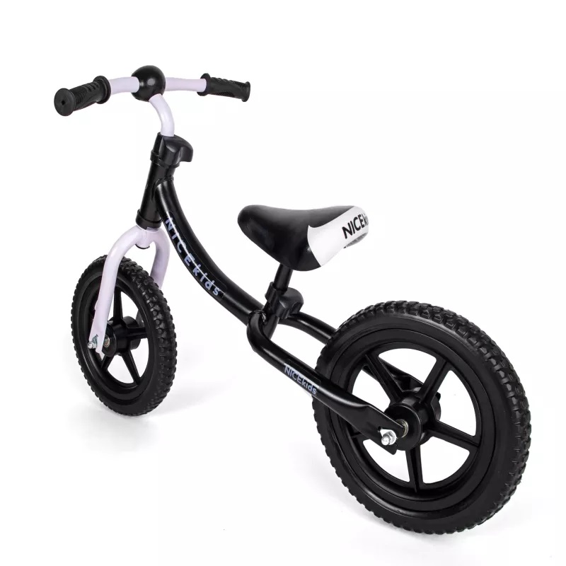 Bicicleta Fără Pedale Nice Kids 12" White Black - imagine 5