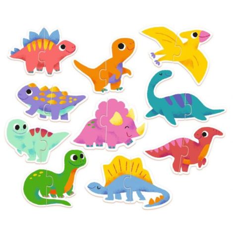 Puzzle Duo Micii Dinozauri Djeco Educativ - imagine 3