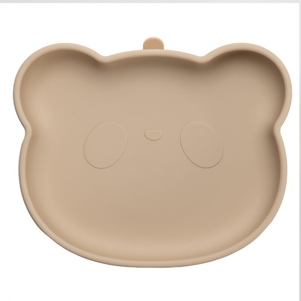 Farfurie Silicon cu Ventuza AppeKids Beige - imagine 3