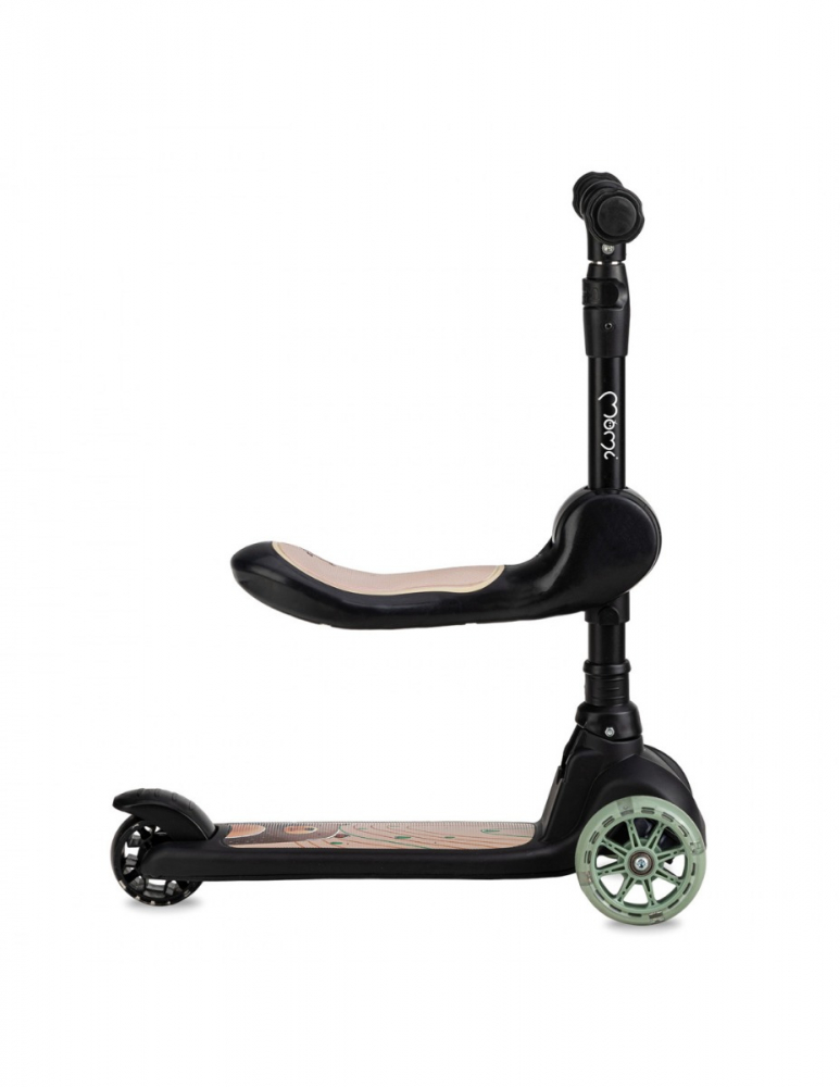 Trotineta 2in1 MoMi Kiuru Black, Pliabilă, 3 Ani+