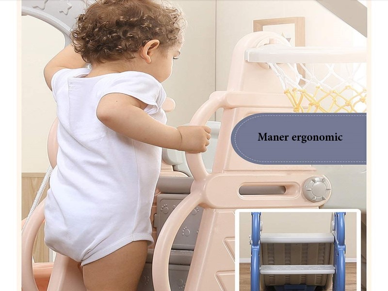 Tobogan MyKids cu Legan și Cos Baschet Albastru - imagine 4
