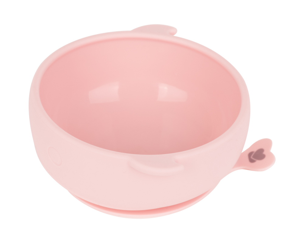 Castron Kikkaboo Whale Pink cu ventuza, Anti-alunecare - imagine 2