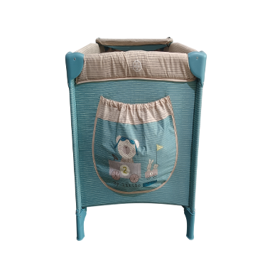 Patut Bebe Royal Turcoaz Pliabil cu 2 Nivele - imagine 2