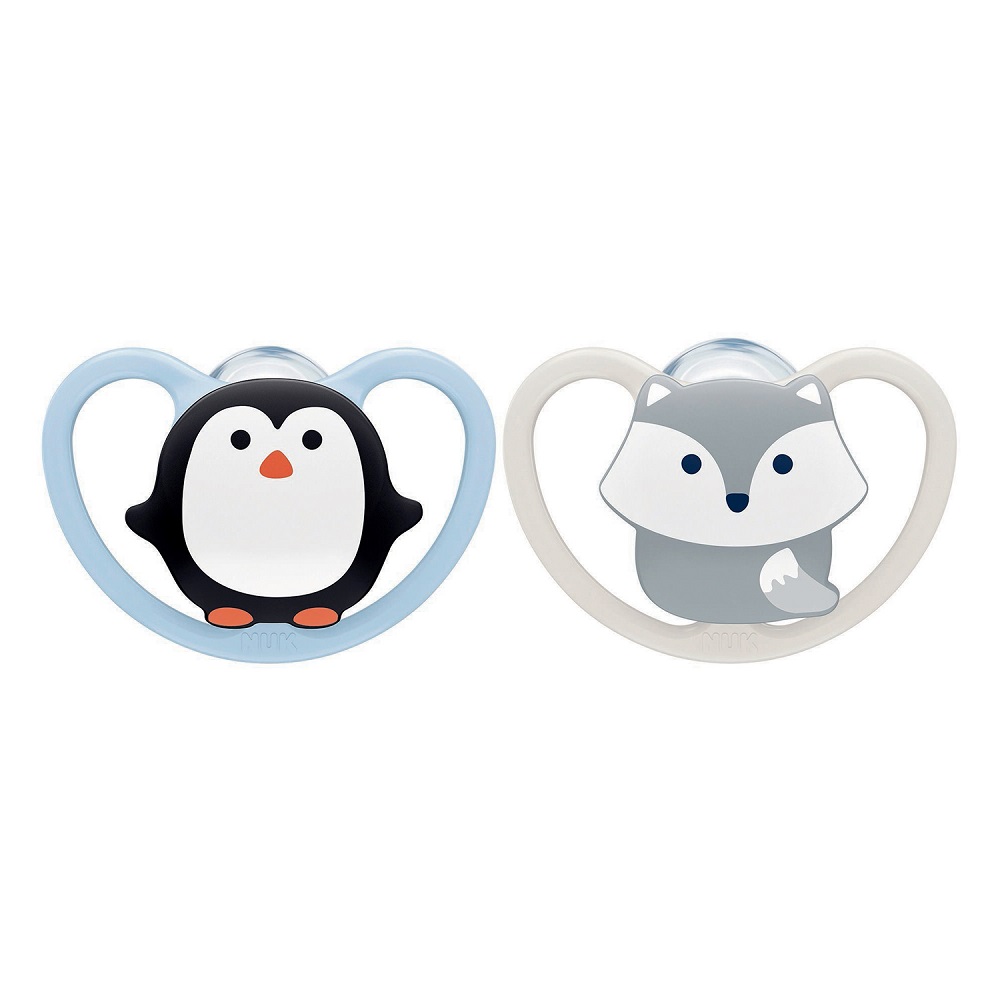 Suzetă NUK Space Silicon M1 Pinguin, Set 2 bucăți