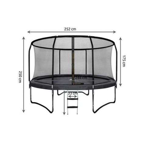 Trambulina Malatec 244cm cu Plasa si Scarita, Sigura - imagine 3