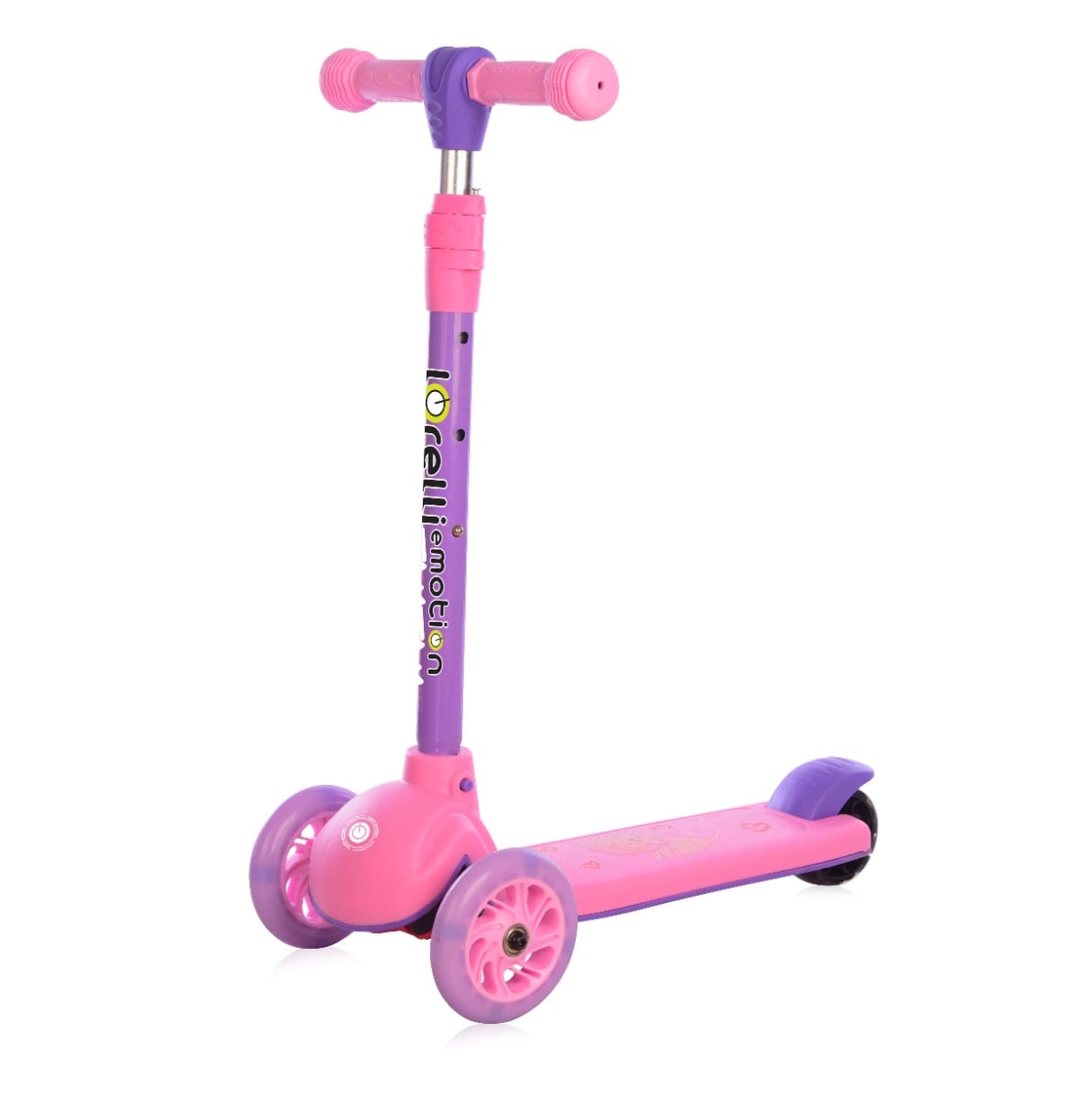 Trotineta Lorelli Pink Lion, 3 roti cu lumini LED
