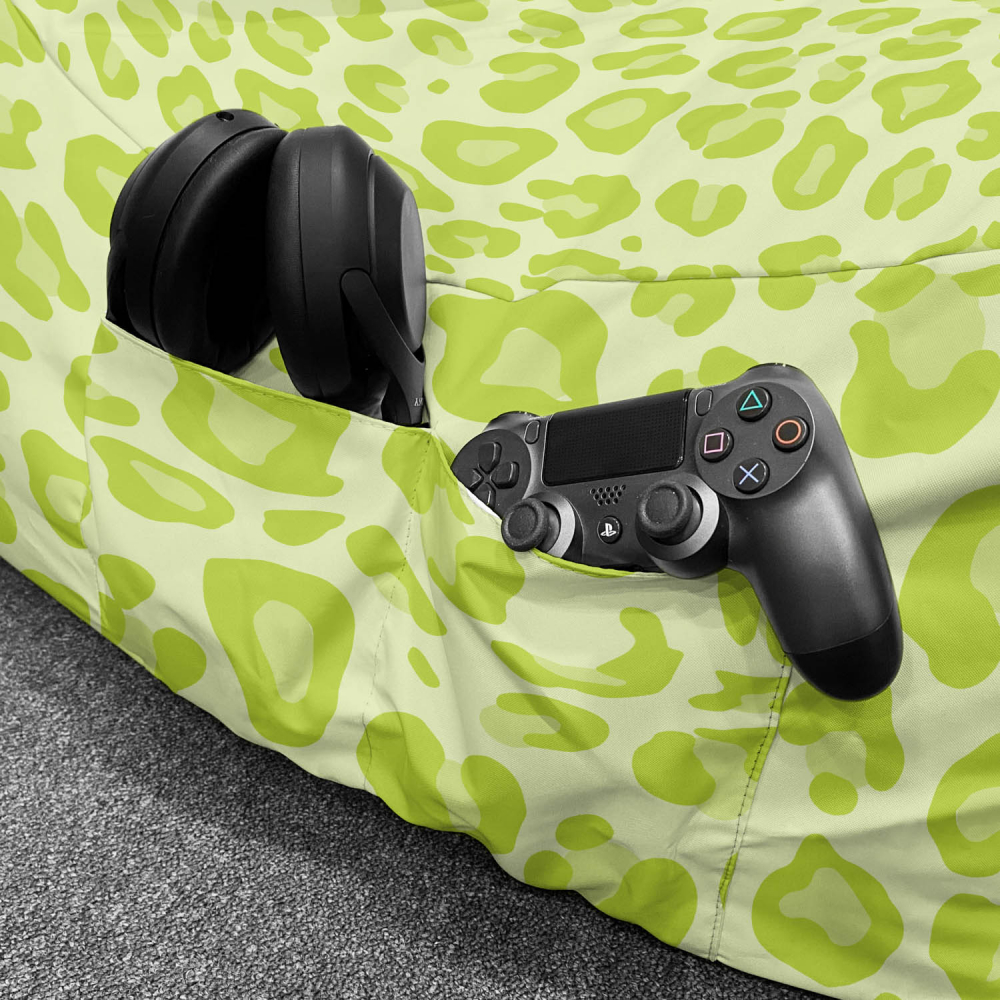 Fotoliu Puf XL Leopard Green Updeco - imagine 5