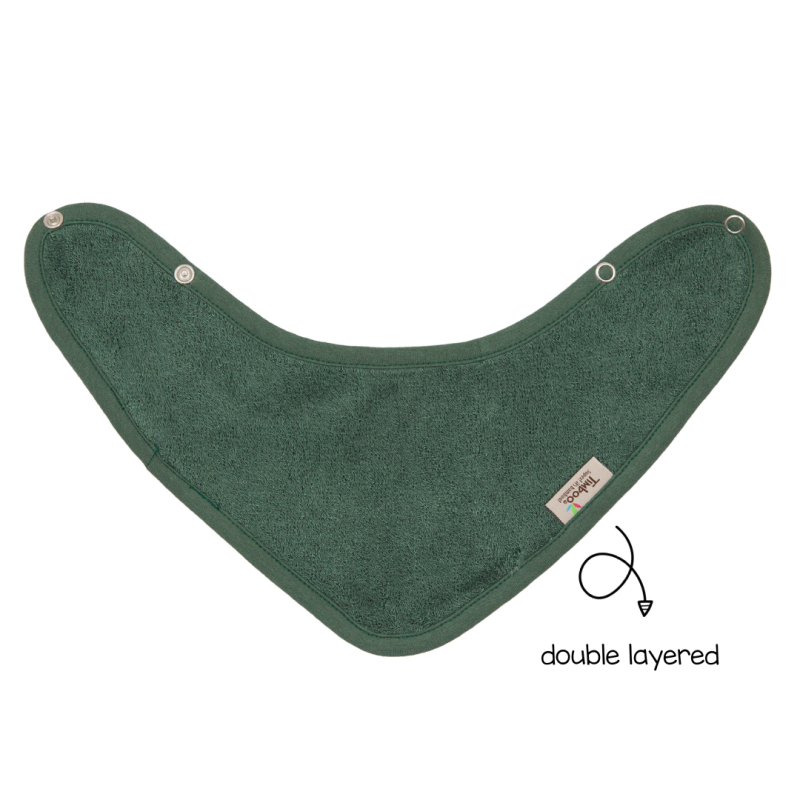 Bavetă Bandana Bambus Dublu Strat | Aspen Green Timboo - imagine 3