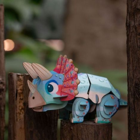 Puzzle 3D Triceratops cu Sunete | Mieredu - imagine 7
