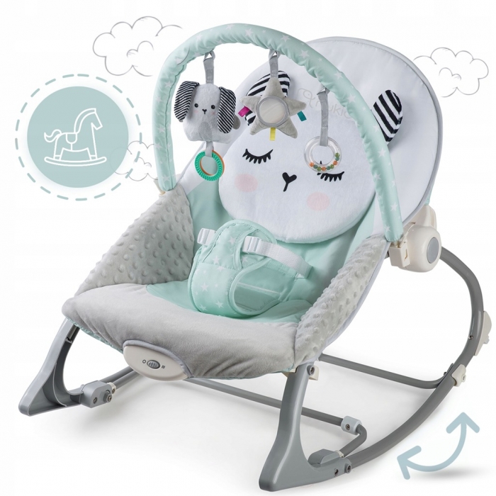 Balansoar Nukido Panda Mint cu vibrații - imagine 4