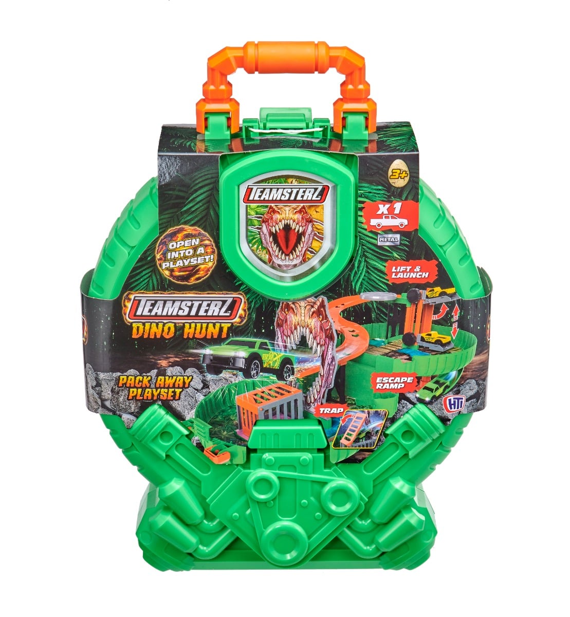Set Pista Dino Hunt Teamsterz cu Masinuta Metalica