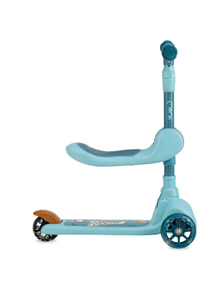 Trotineta 2in1 MoMi Kiuru Blue, Pliabilă și LED