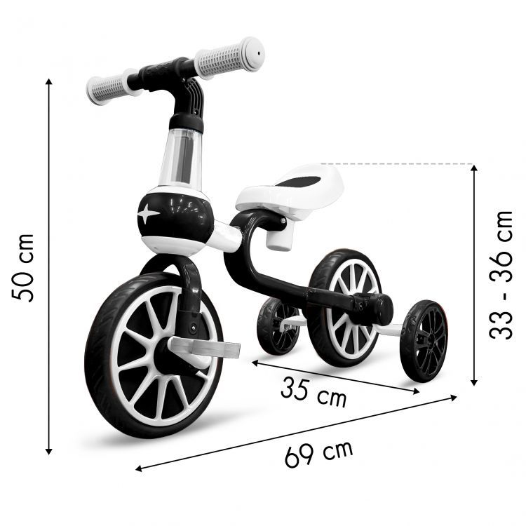Bicicleta Ecotoys 4 in 1, Alb-Negru - imagine 2