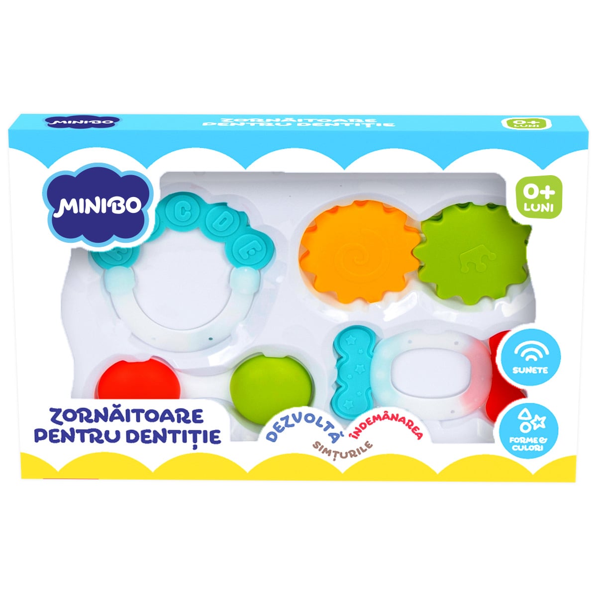 Set 4 Zornaitoare Dentitie Minibo, 3 Luni+