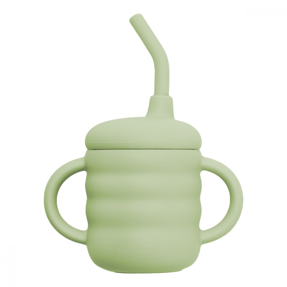 Cana Silicon cu Pai AppeKids Raw Green - imagine 6