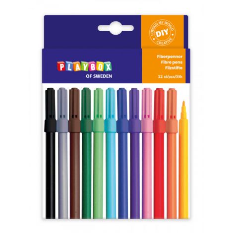 Set 12 Carioci Playbox vârf subțire