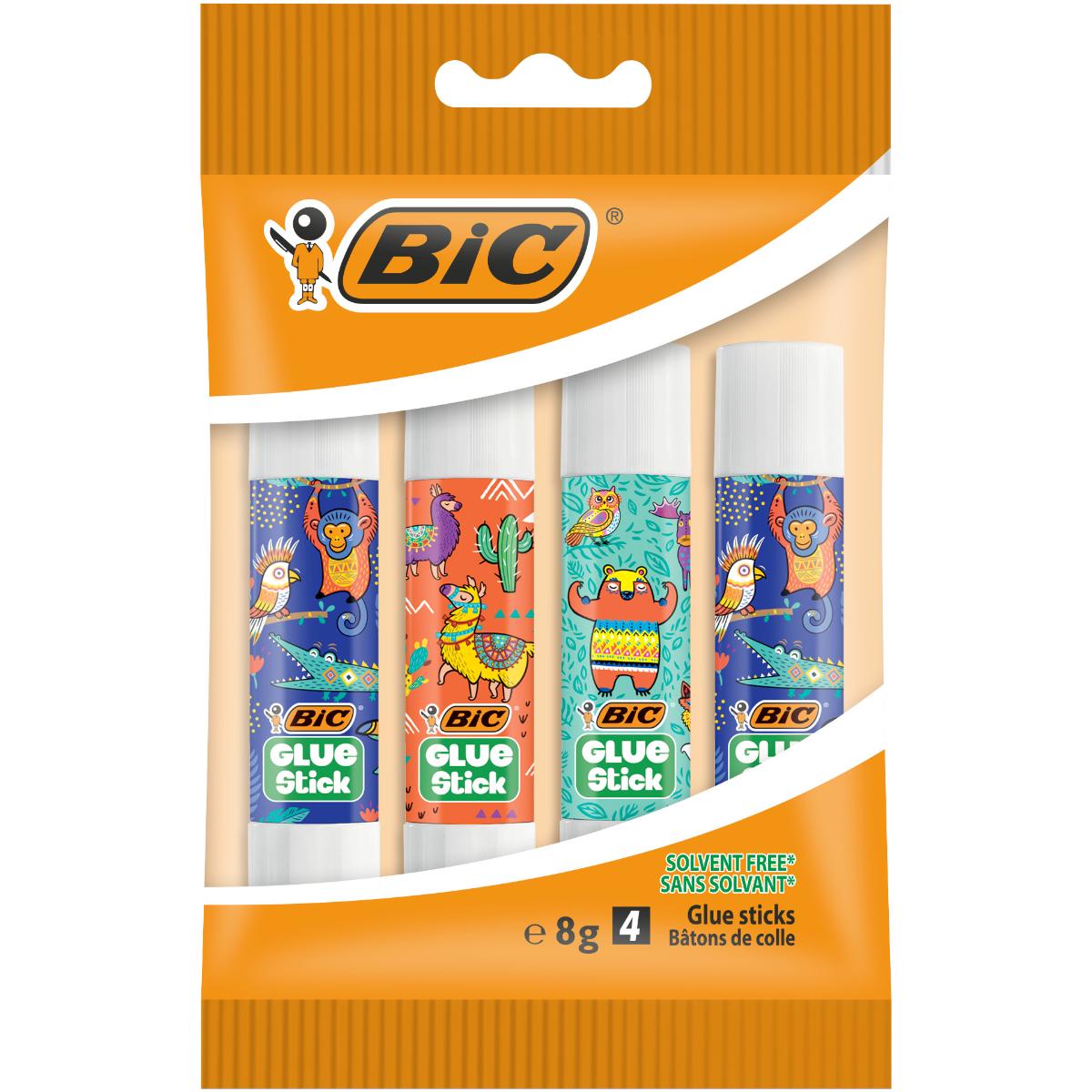 Set 4 tuburi lipici solid Bic Eco Decor, 8 g