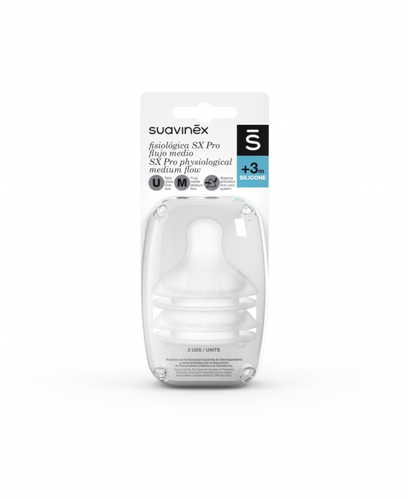 Suavinex SX Pro - 2 Tetine Debit Mediu 3+ Luni - imagine 2