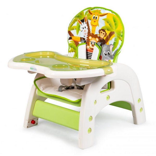 Scaun de Masa Ecotoys C-211 Verde, Transformabil în Joacă - imagine 3