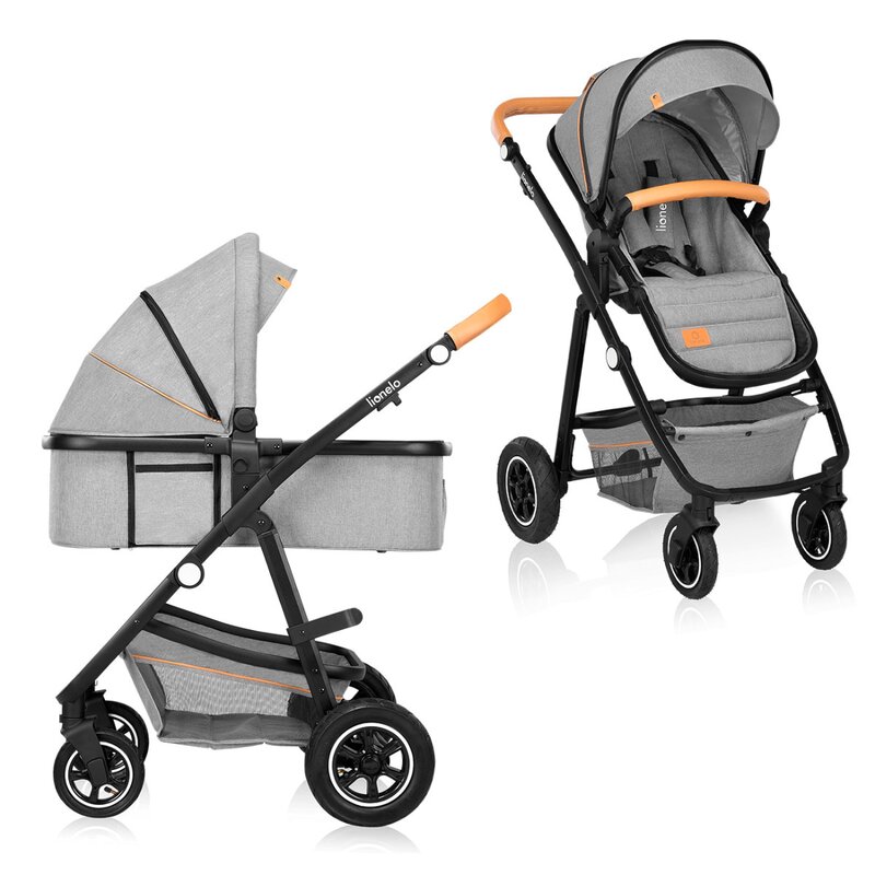 Carucior Lionelo Amber 2 in 1 Gri deschis - Premium