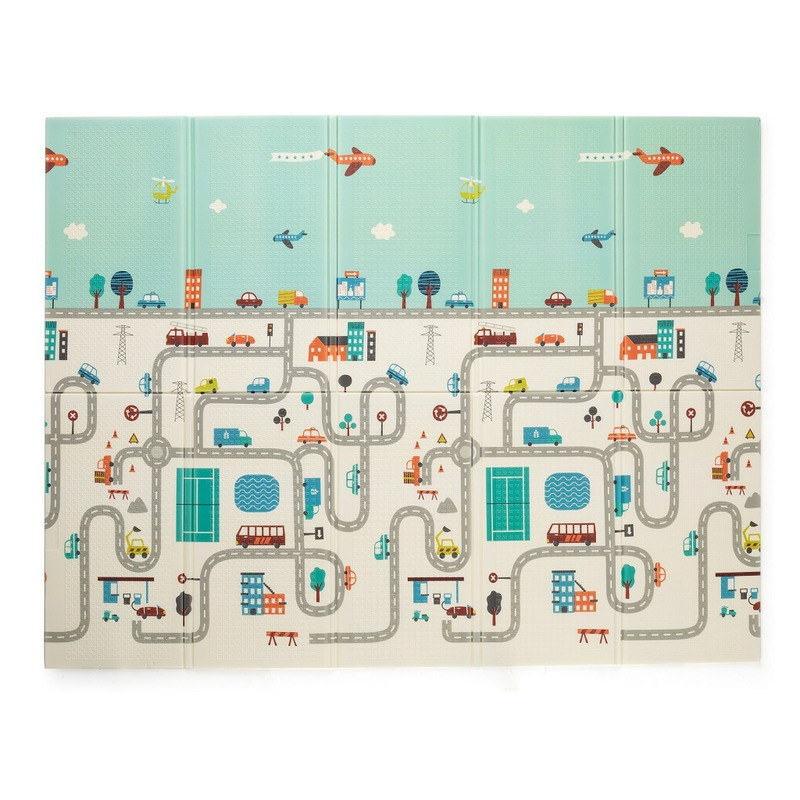 Covor joaca reversibil PetiteMars, oras multicolor