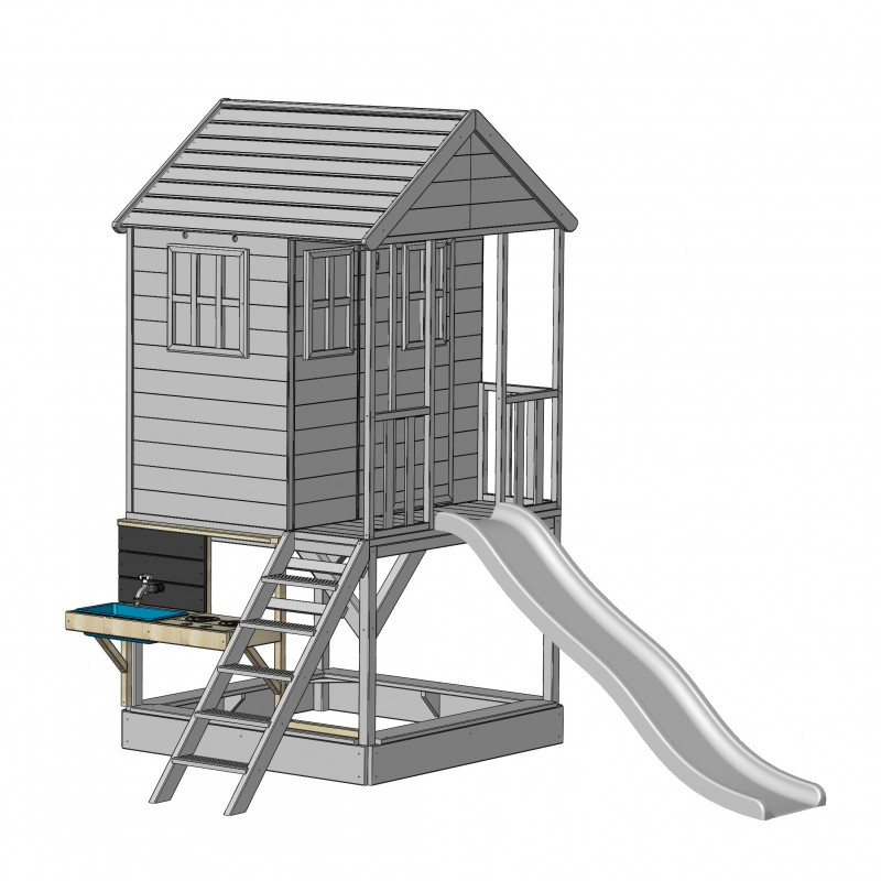 Casuta Summer Adventure Wendi Toys cu Tobogan