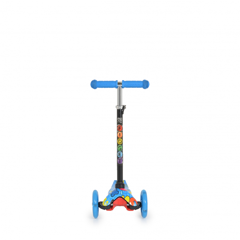 Trotineta Moni LED 4 roti, reglabila, albastra - imagine 6