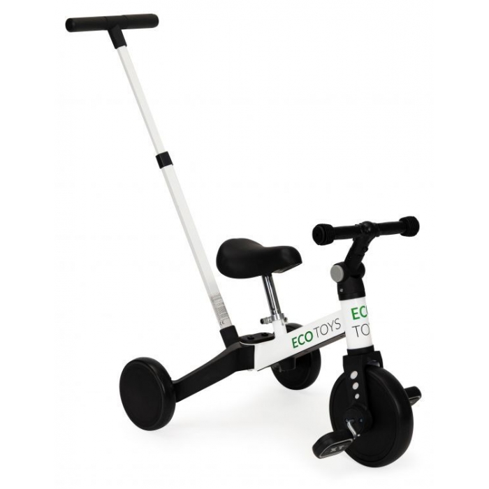 Tricicleta Ecotoys 2-in-1, Alb, Transformabilă - imagine 8