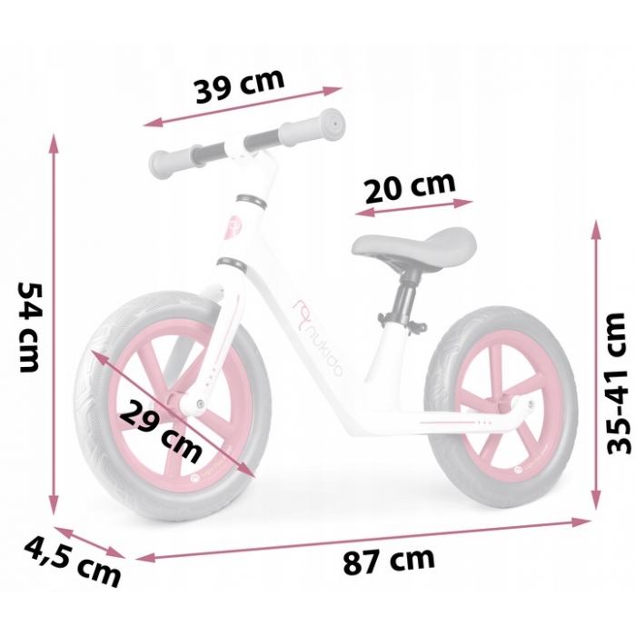 Bicicleta Nukido fără Pedale Roz | Învățare Sigură - imagine 5