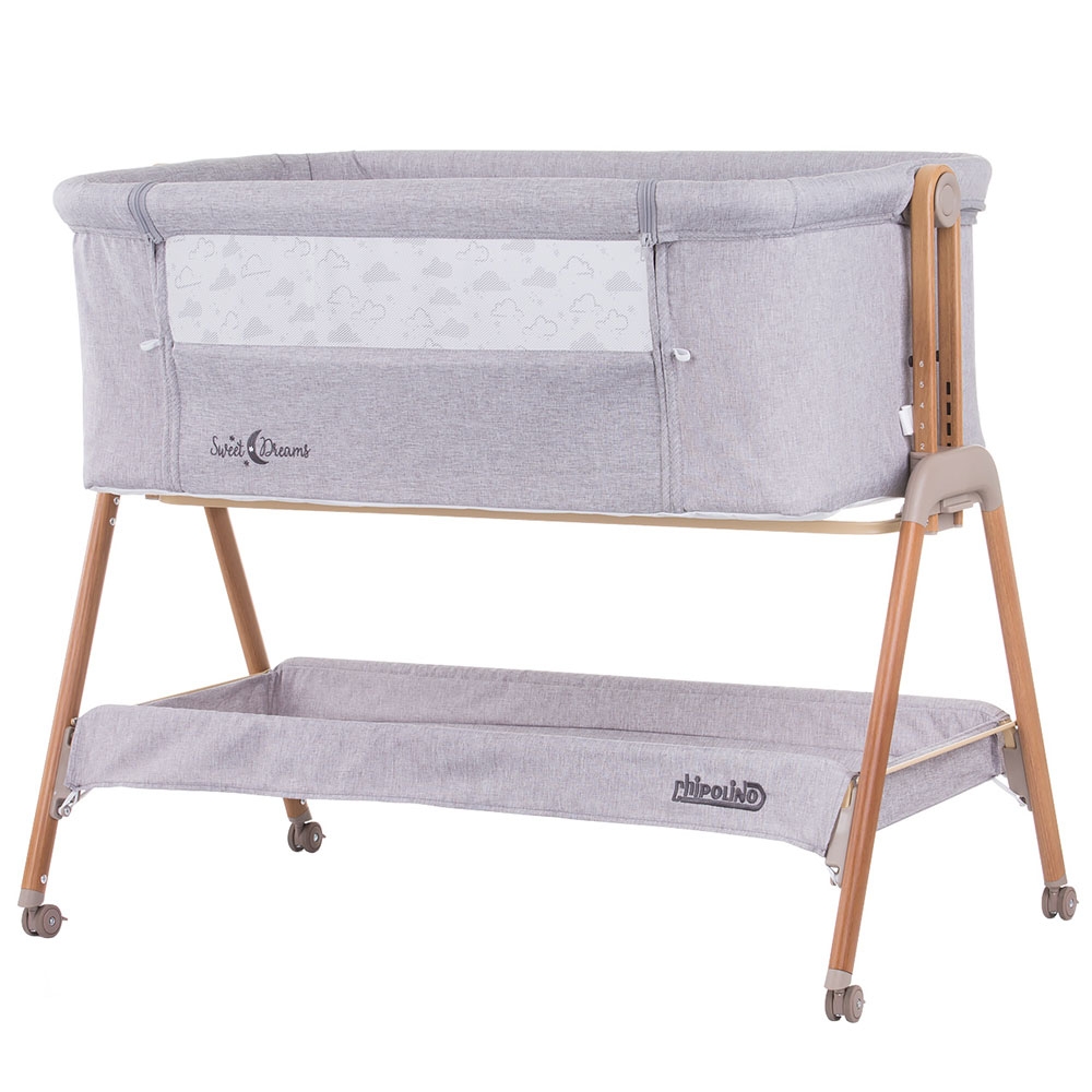 Patut Co-Sleeper Chipolino Sweet Dreams, Grey Wood - imagine 5