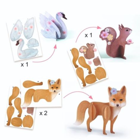 Atelier creativ Djeco 6-în-1 Animalute - imagine 2