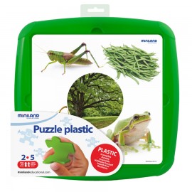 Puzzle Culoarea Verde Miniland | Educativ 6 Piese - imagine 2
