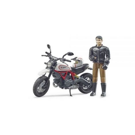 Motocicleta Ducati Desert Scrambler Bruder cu Figurină - imagine 5