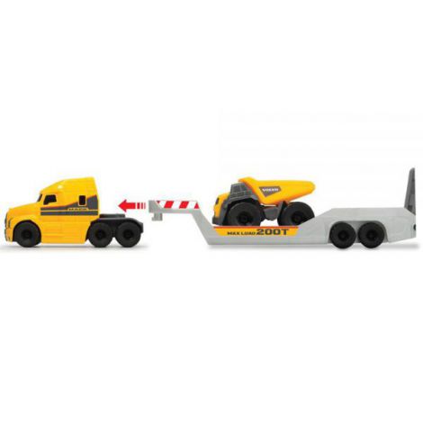 Dickie Toys Mack Volvo Micro Builder cu Remorcă - imagine 3