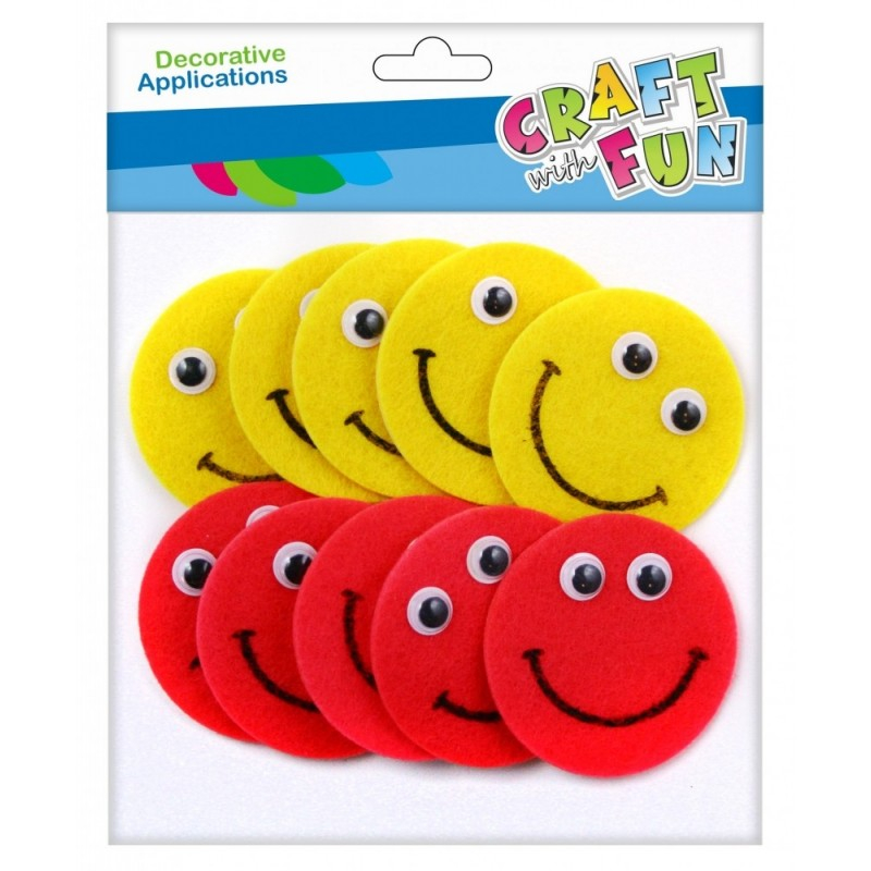 Set 10 Stickere Fetru Fete Zâmbitoare Craft with Fun