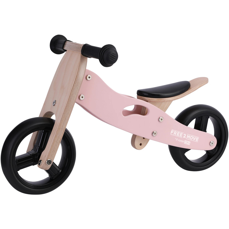 Tricicleta 2in1 Free2Move Pink, Lemn, 1-3 Ani - imagine 2