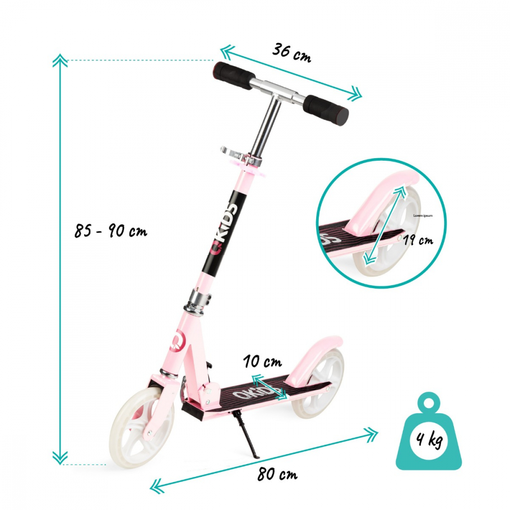 Trotineta QKIDS WEISS Light Pink Freestyle - imagine 3