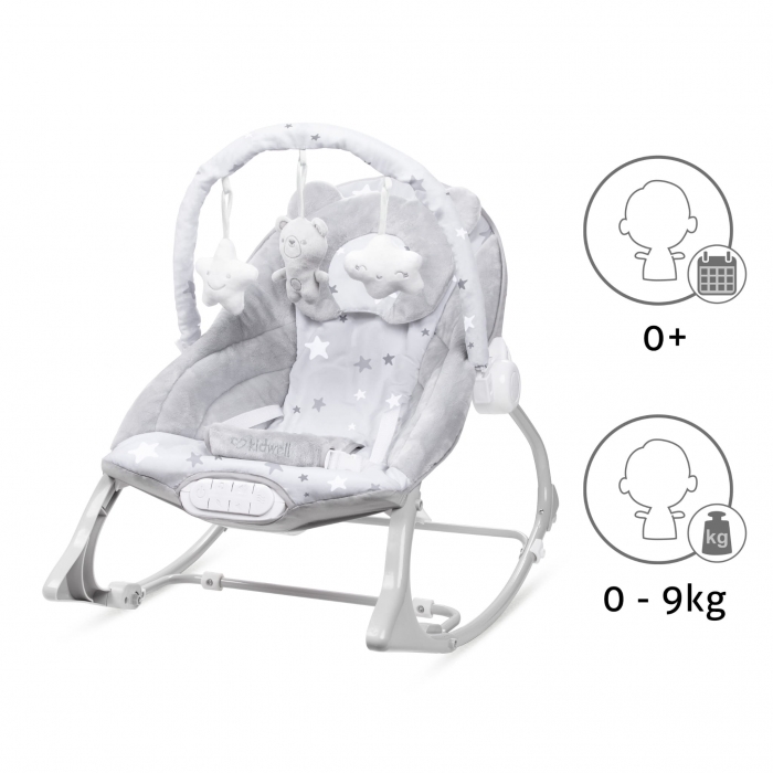 Balansoar Multifuncțional Kidwell Pino Gri cu Sunete - imagine 2