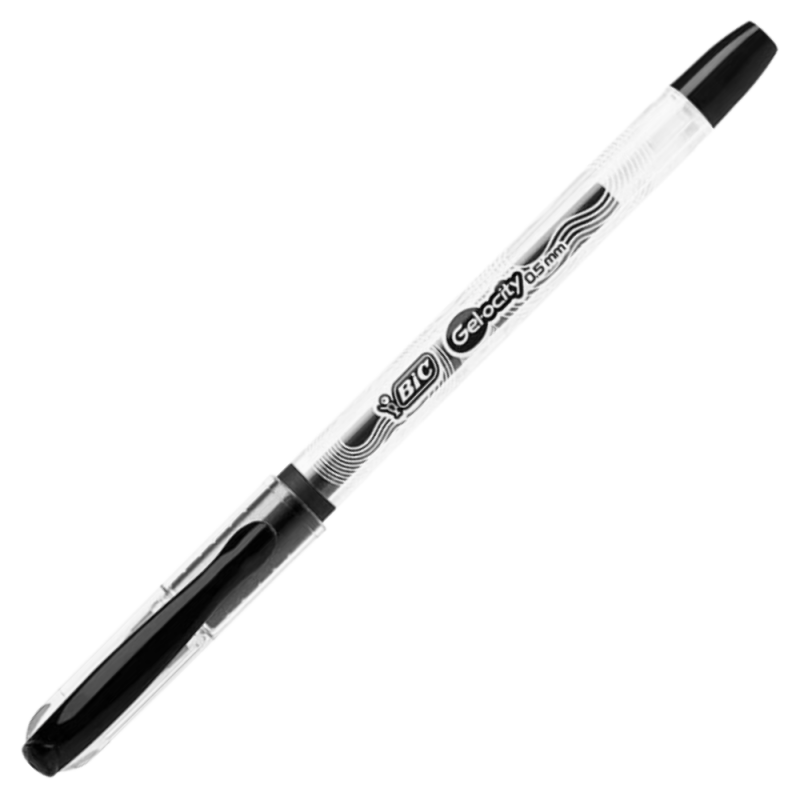 Pix Bic Gel-ocity 0.5mm, Negru, Grip Cauciucat