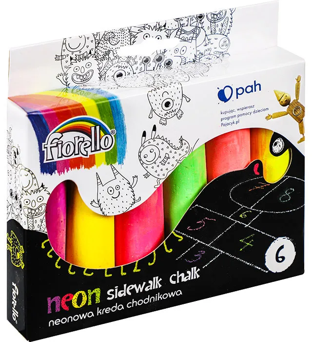 Set Creta Neon Fiorello 6 buc - Desen pe Asfalt