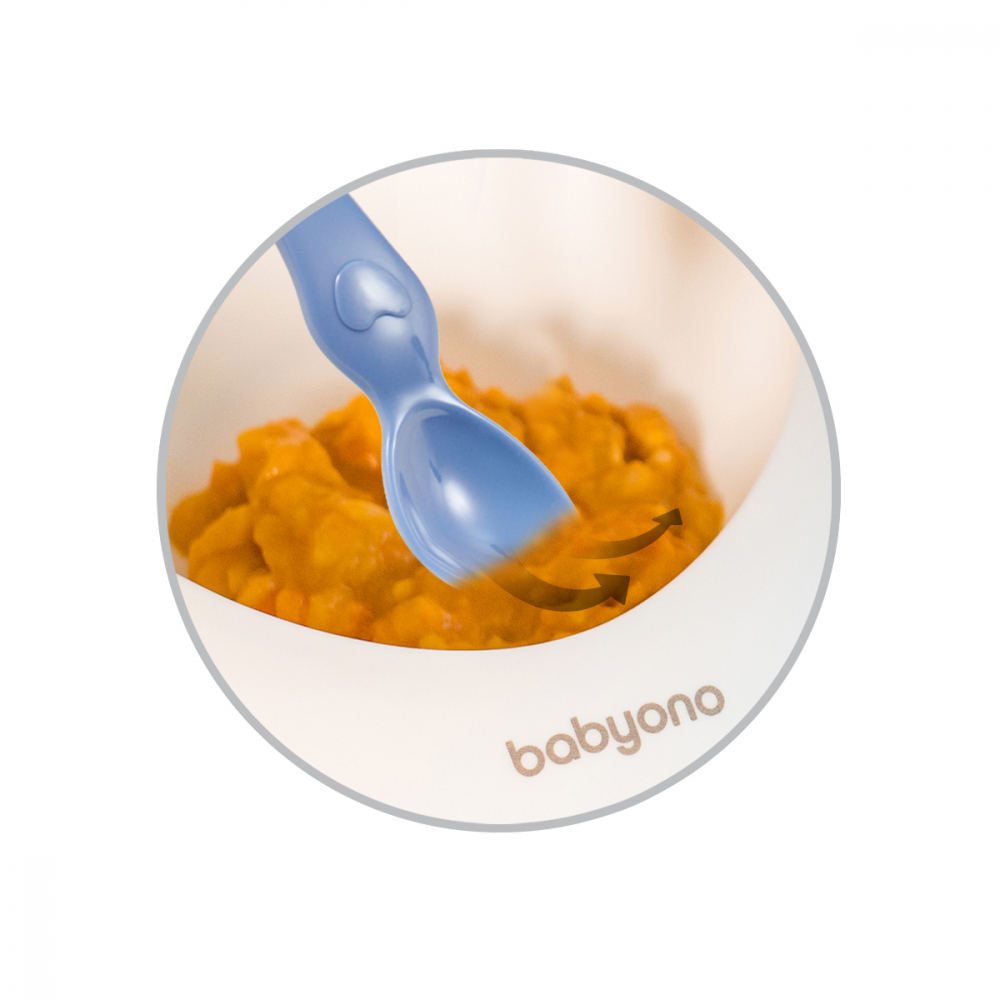 Set castron Babyono albastru - Hranire sigura - imagine 4