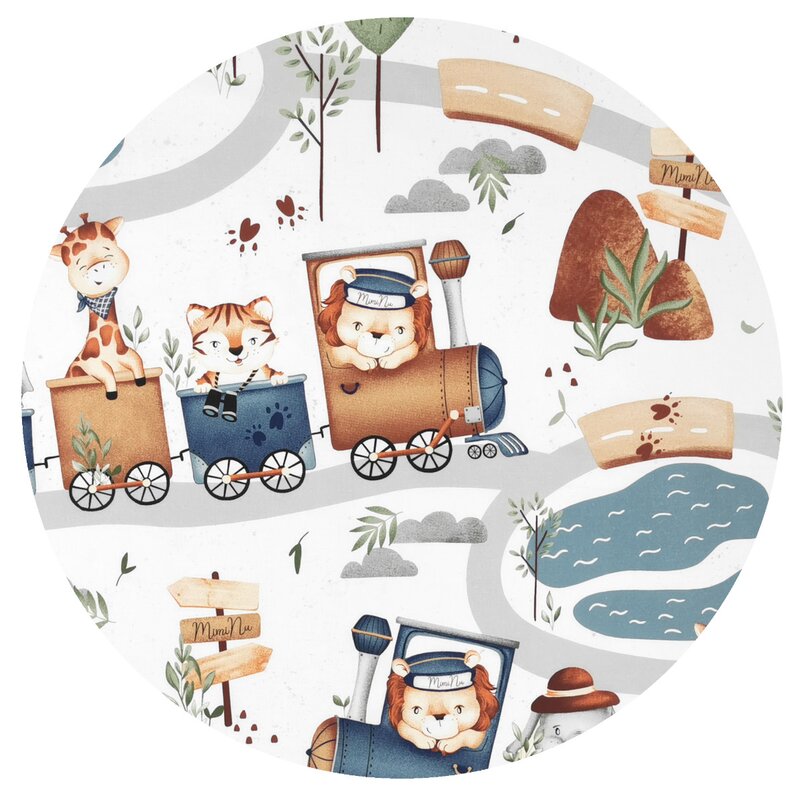 Set Lenjerie Patut MimiNu Zoo, 3 Piese, Bumbac