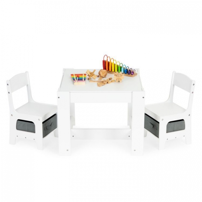 Set masă 2 scaune Ecotoys lemn și tablă de scris - imagine 8