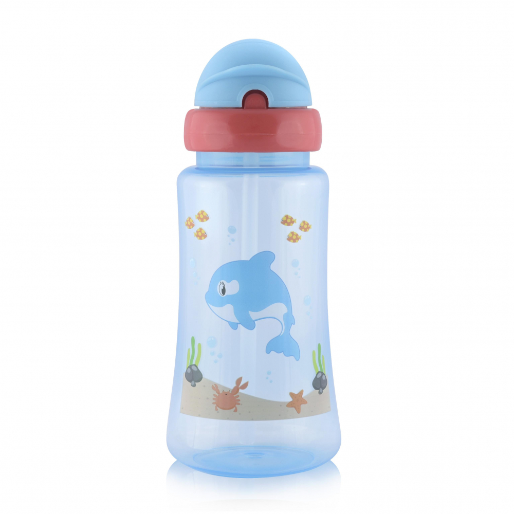 Cana Sport Lorelli 330ml cu Pai Moale - Albastru - imagine 3